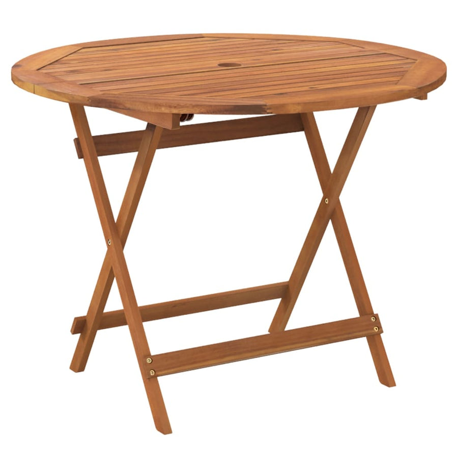 Tuintafel Inklapbaar Ø 90X75 Cm Massief Acaciahout 90 cm