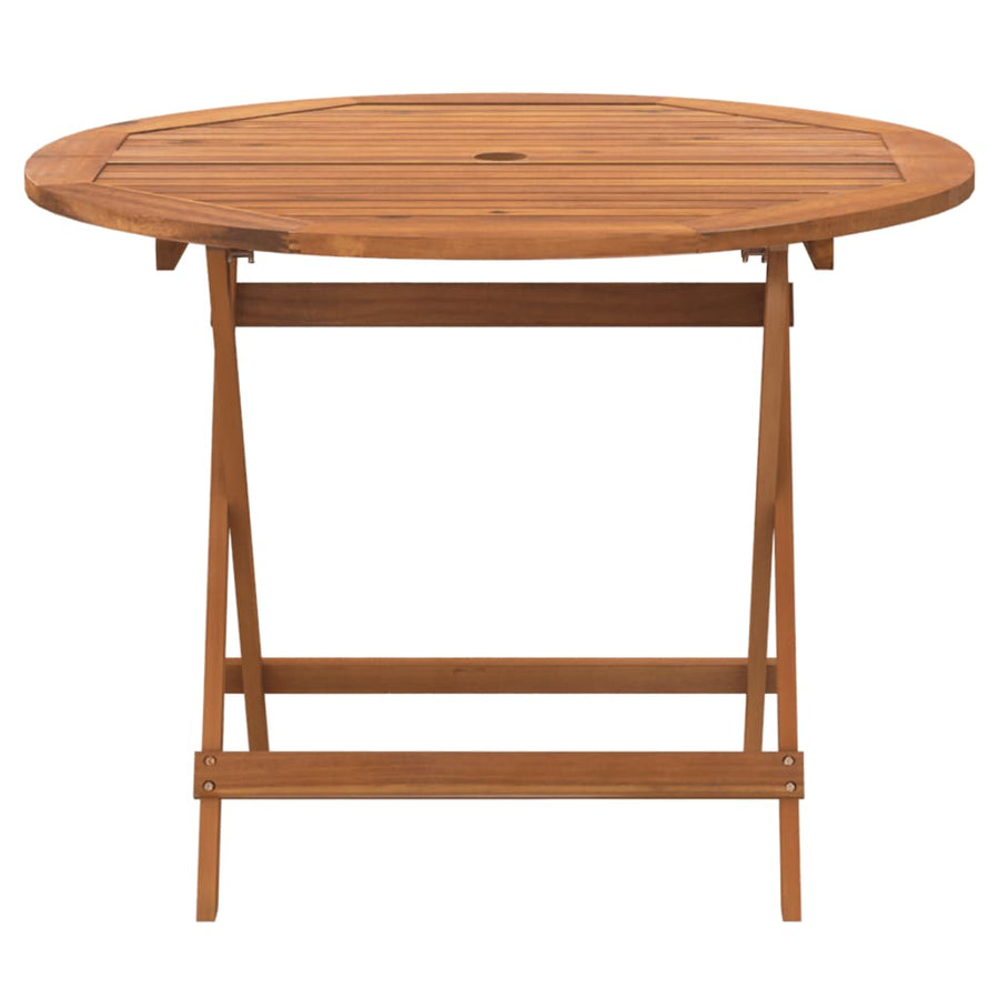 Tuintafel Inklapbaar Ø 90X75 Cm Massief Acaciahout 90 cm
