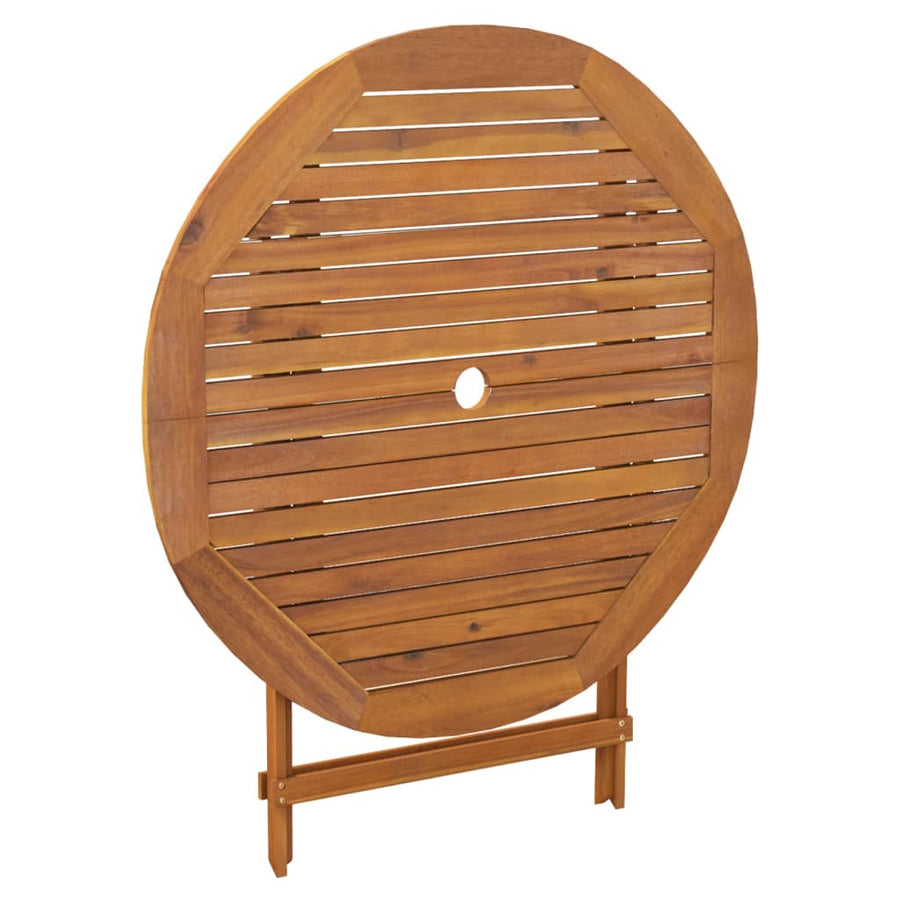 Tuintafel Inklapbaar Ø 90X75 Cm Massief Acaciahout 90 cm
