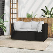 Garden Corner Sofa with Cushions Polyrattan Black