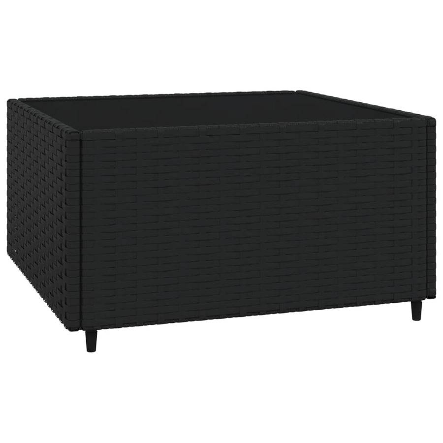 4-Delige Loungeset Met Kussens Poly Rattan Zwart en wit 2x hoek + midden + Tafel