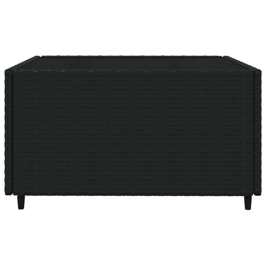 4-Delige Loungeset Met Kussens Poly Rattan Zwart en wit 2x hoek + midden + Tafel