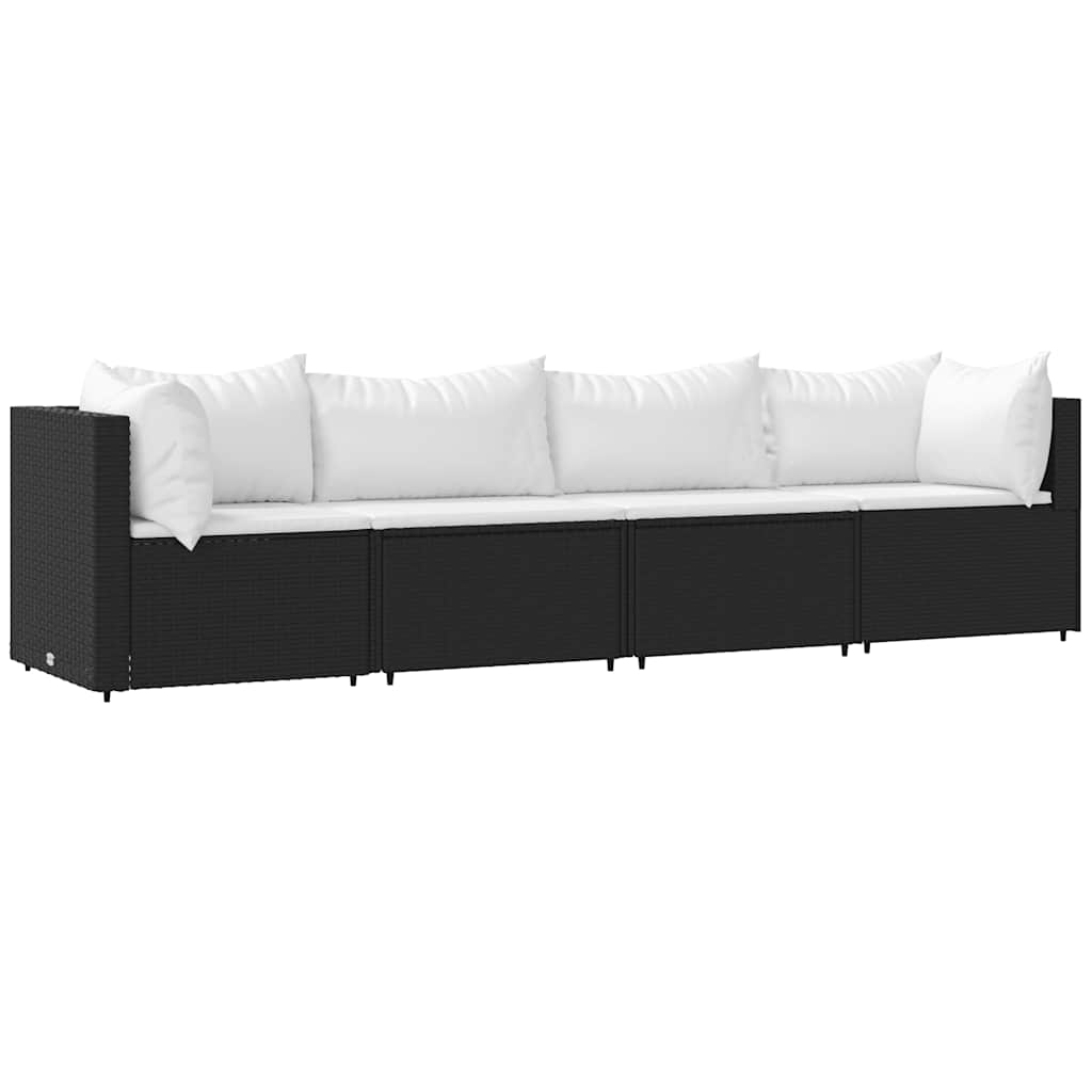 4-Delige Loungeset Met Kussens Poly Rattan 1