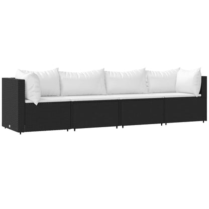 4-Delige Loungeset Met Kussens Poly Rattan 1