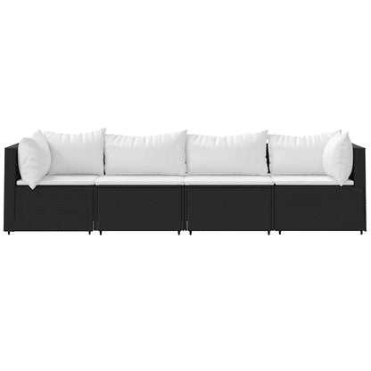 4-Delige Loungeset Met Kussens Poly Rattan 1