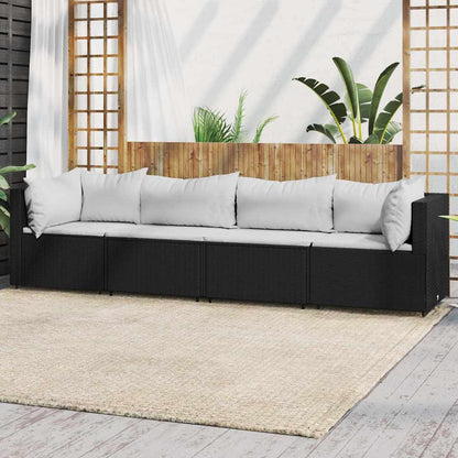4-Delige Loungeset Met Kussens Poly Rattan 1
