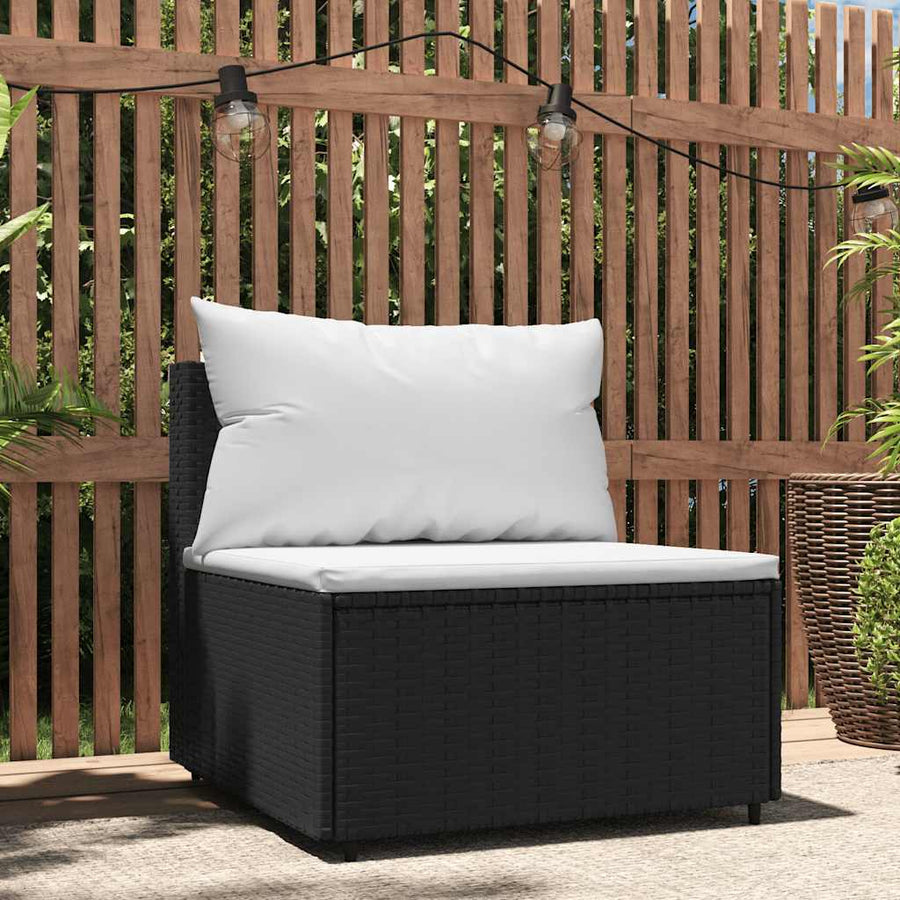 Tuinmiddenbank Met Kussens Poly Rattan 1