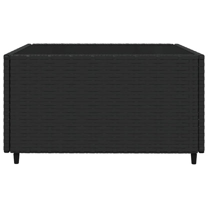 3-Delige Loungeset Met Kussens Poly Rattan Zwart Zwart en wit 2x midden + Tafel