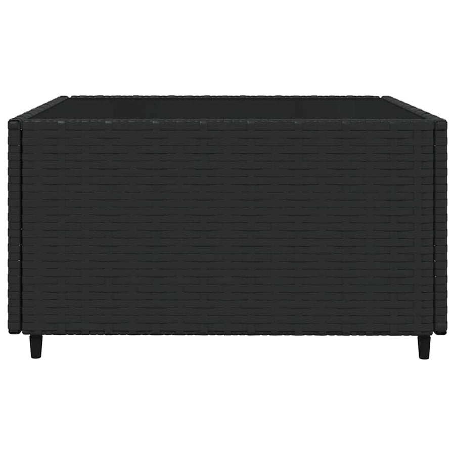 3-Delige Loungeset Met Kussens Poly Rattan Zwart Zwart en wit 2x midden + Tafel