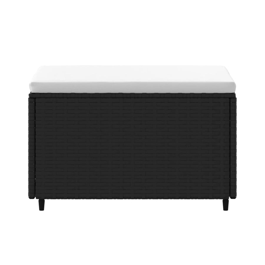 Voetensteunen Met Kussen Poly Rattan 2 Zwart en wit
