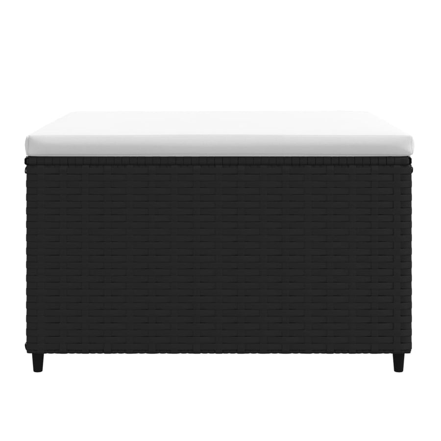 Voetensteunen Met Kussen Poly Rattan 2 Zwart en wit