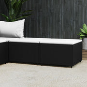 Footrests 2 pcs with cushion poly rattan black