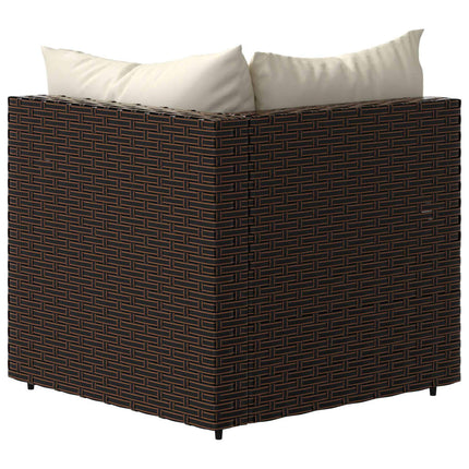 Tuin Met Kussens Poly Rattan Bruin Hoekbank