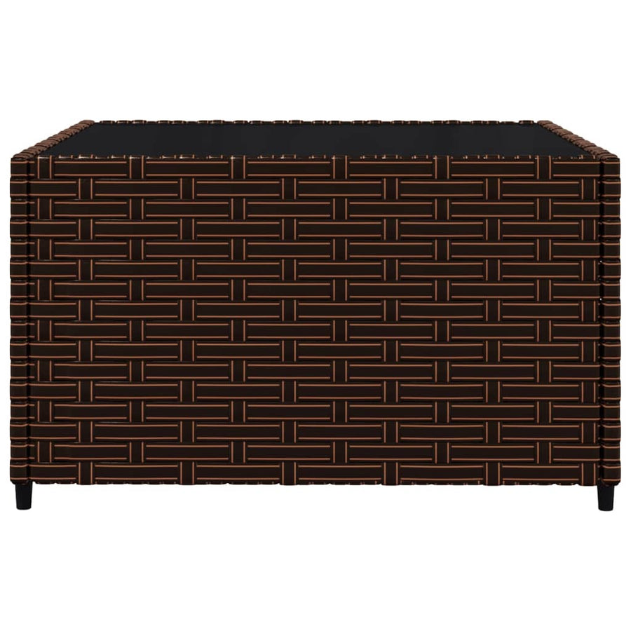 3-Delige Loungeset Met Kussens Poly Rattan Bruin 2x hoek + Tafel
