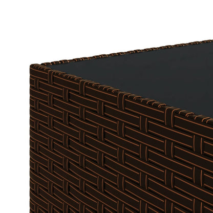 3-Delige Loungeset Met Kussens Poly Rattan Bruin 2x hoek + Tafel