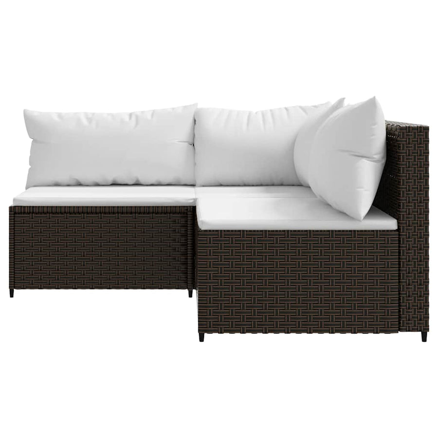 3-Delige Loungeset Met Kussens Poly Rattan 1