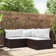 Loungeset 3-delig poly rattan bruin