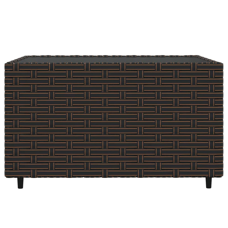 4-Delige Loungeset Met Kussens Poly Rattan Bruin 2x hoek + midden + Tafel