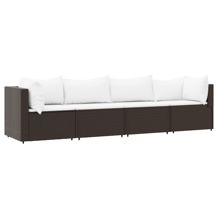 4-Delige Loungeset Met Kussens Poly Rattan 1