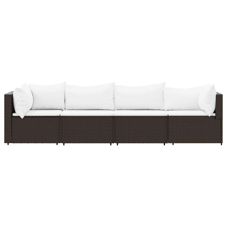 4-Delige Loungeset Met Kussens Poly Rattan 1