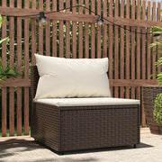 Tuinmiddenbank poly rattan bruin 63x63x57.5 cm