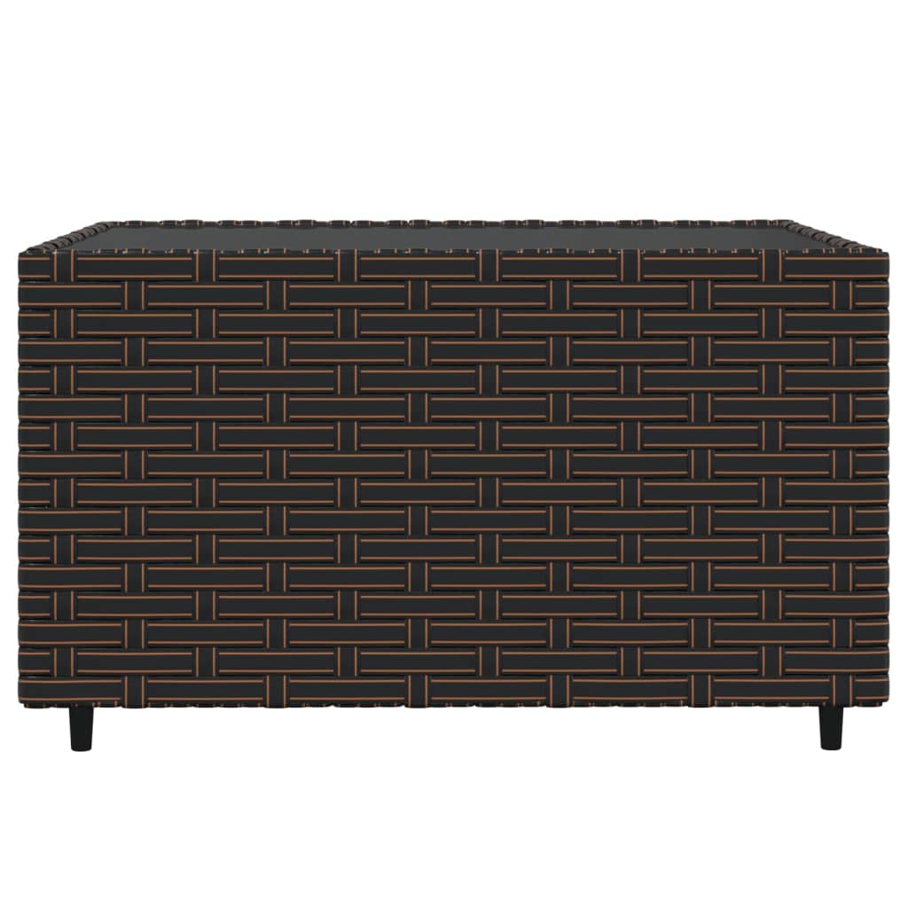 3-Delige Loungeset Met Kussens Poly Rattan Bruin 2x midden + Tafel