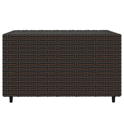 3-Delige Loungeset Met Kussens Poly Rattan Bruin 2x midden + Tafel