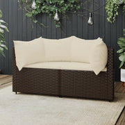 Tuinhoekbank poly rattan bruin 63x63x57,5 cm