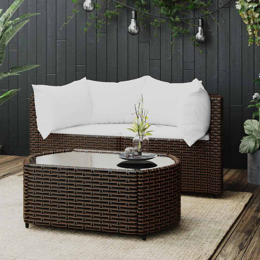 3-Delige Loungeset Met Kussens Poly Rattan 1