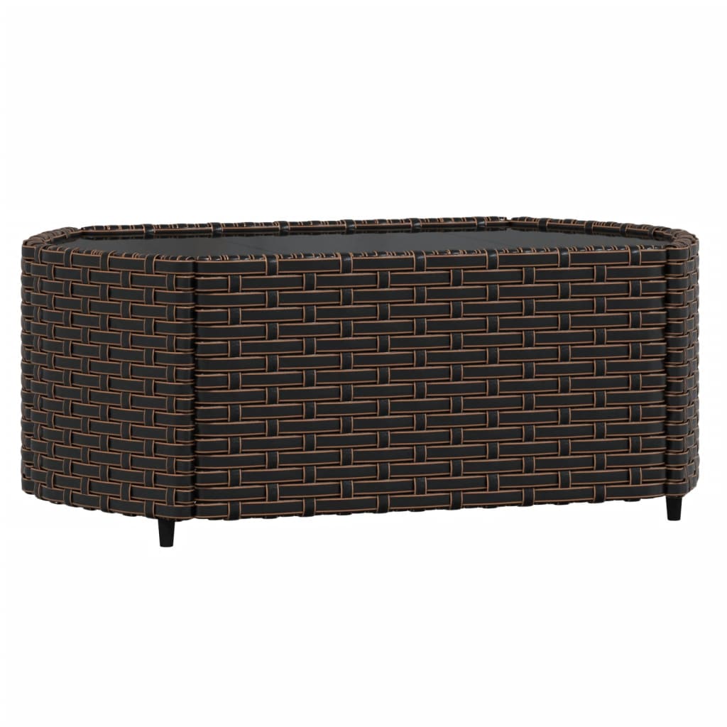 4-delige Loungeset met kussens poly rattan bruin