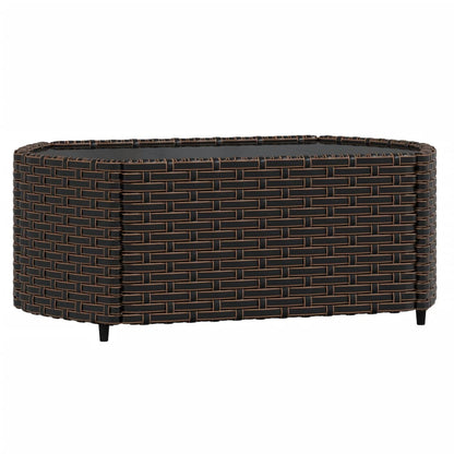4-delige Loungeset met kussens poly rattan bruin