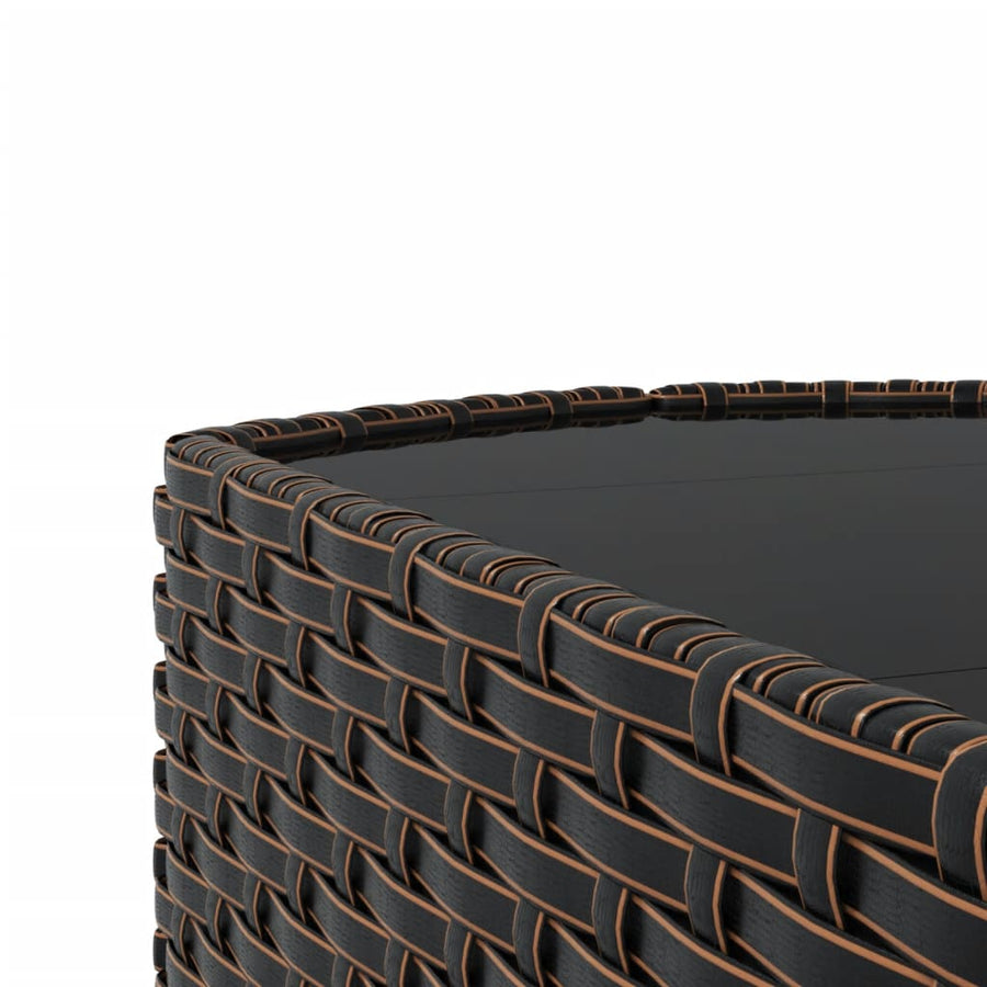 4-delige Loungeset met kussens poly rattan bruin