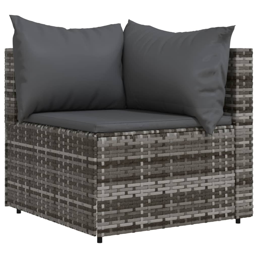 Tuin Met Kussens Poly Rattan Grijs Hoekbank