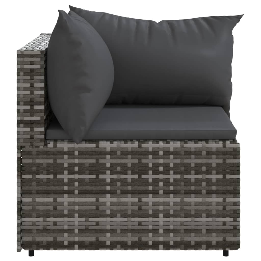 Tuin Met Kussens Poly Rattan Grijs Hoekbank