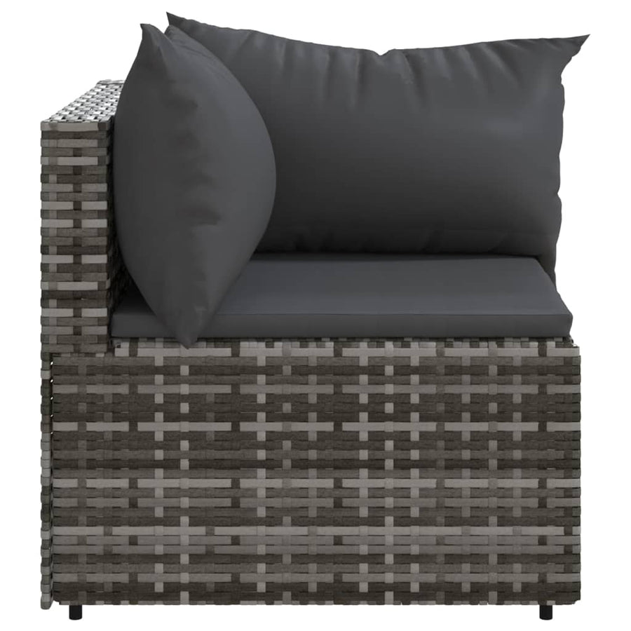 Tuin Met Kussens Poly Rattan Grijs Hoekbank