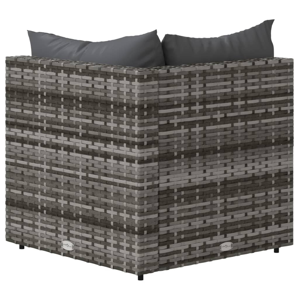 Tuin Met Kussens Poly Rattan Grijs Hoekbank