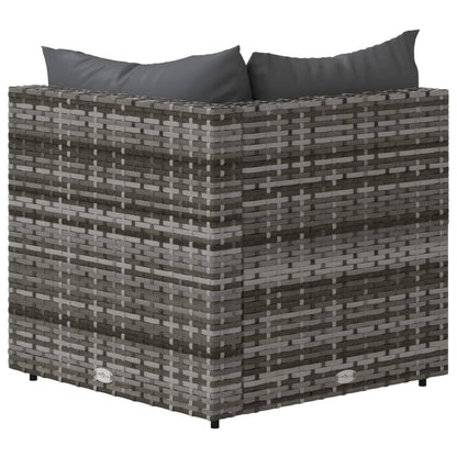 Tuin Met Kussens Poly Rattan Grijs Hoekbank
