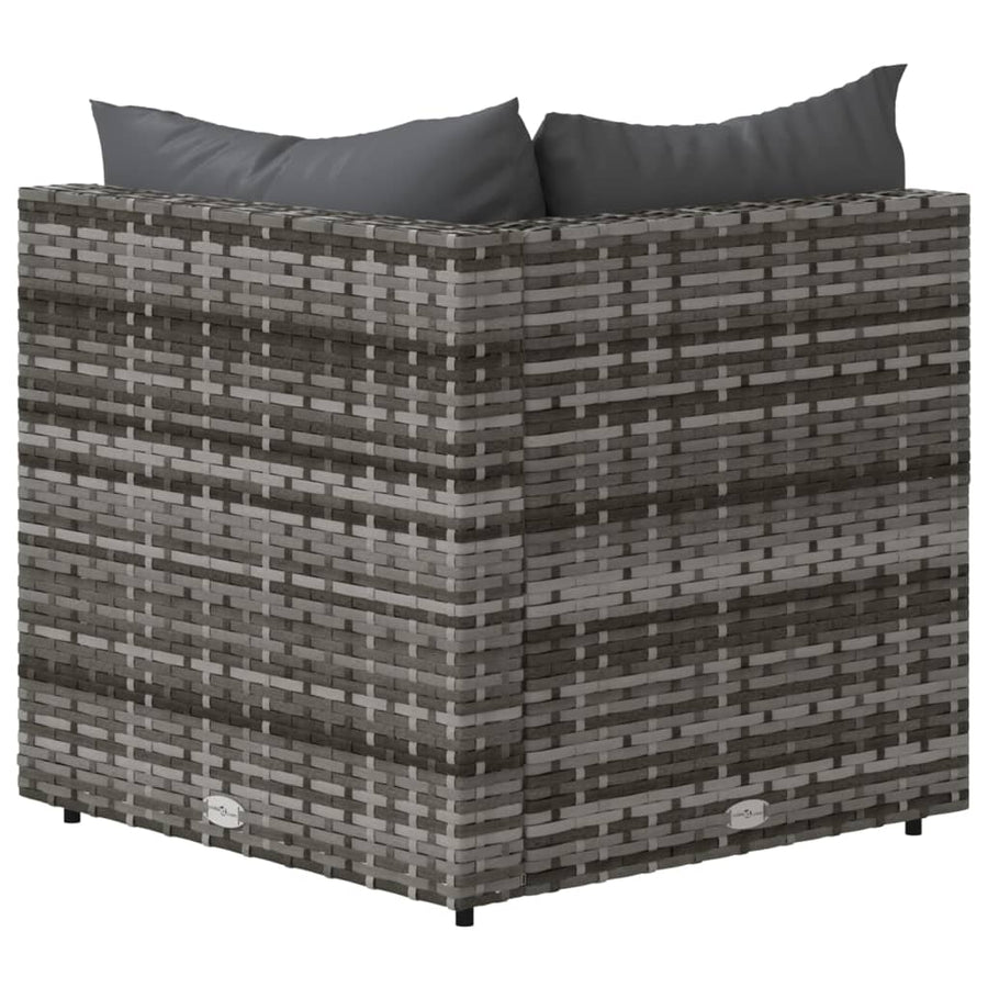 Tuin Met Kussens Poly Rattan Grijs Hoekbank