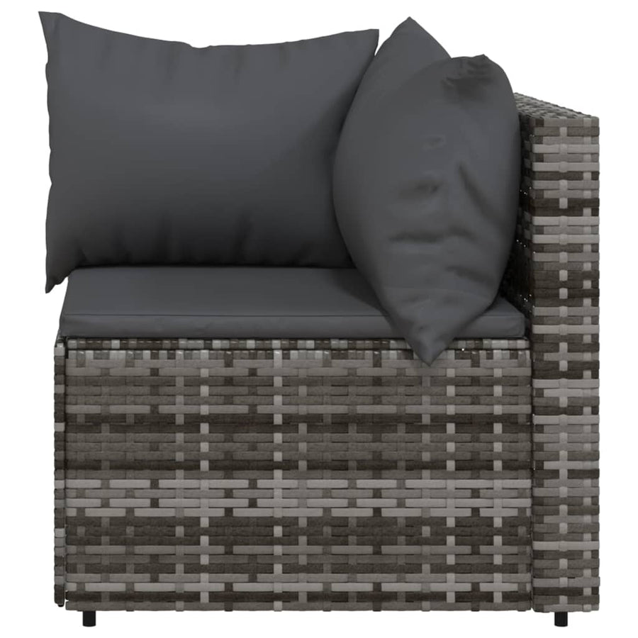 Tuinhoekbanken Met Kussens 2 St Poly Rattan Grijs en antraciet 2x hoek
