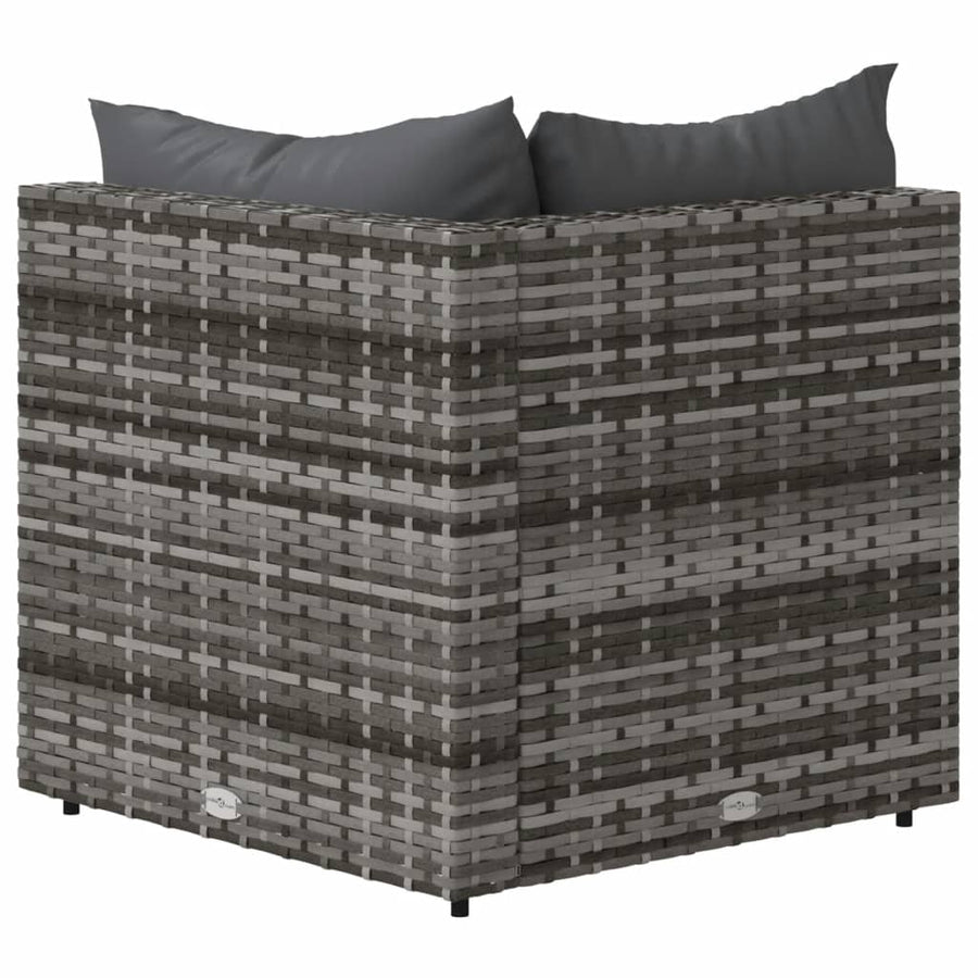 Tuinhoekbanken Met Kussens 2 St Poly Rattan Grijs en antraciet 2x hoek