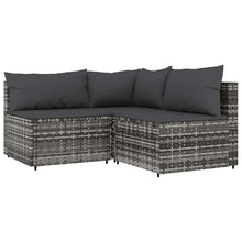 3-Delige Loungeset Met Kussens Poly Rattan 1