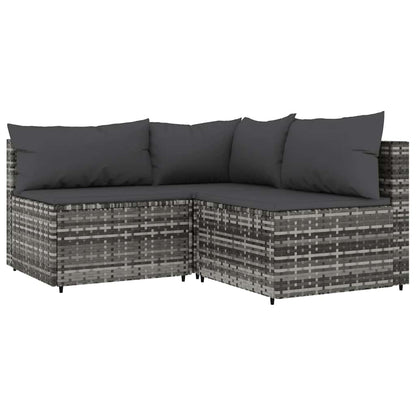 3-Delige Loungeset Met Kussens Poly Rattan 1