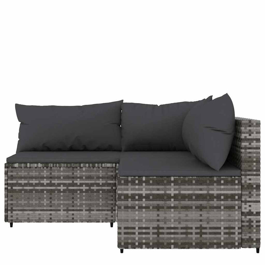 3-Delige Loungeset Met Kussens Poly Rattan 1