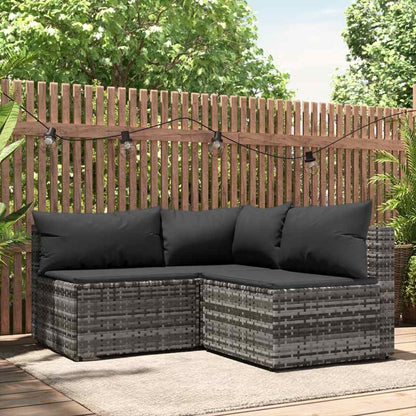 3-Delige Loungeset Met Kussens Poly Rattan 1