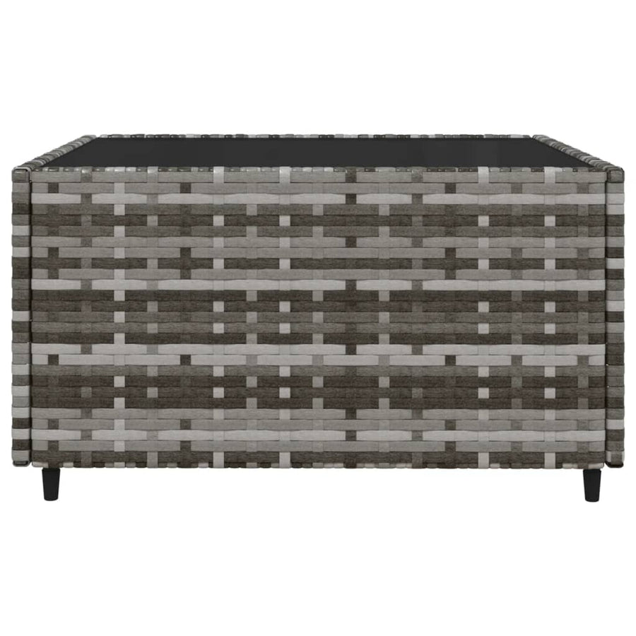 4-Delige Loungeset Met Kussens Poly Rattan Grijs 2x hoek + midden + Tafel