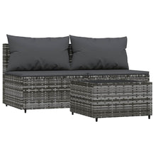 3-Delige Loungeset Met Kussens Poly Rattan 1