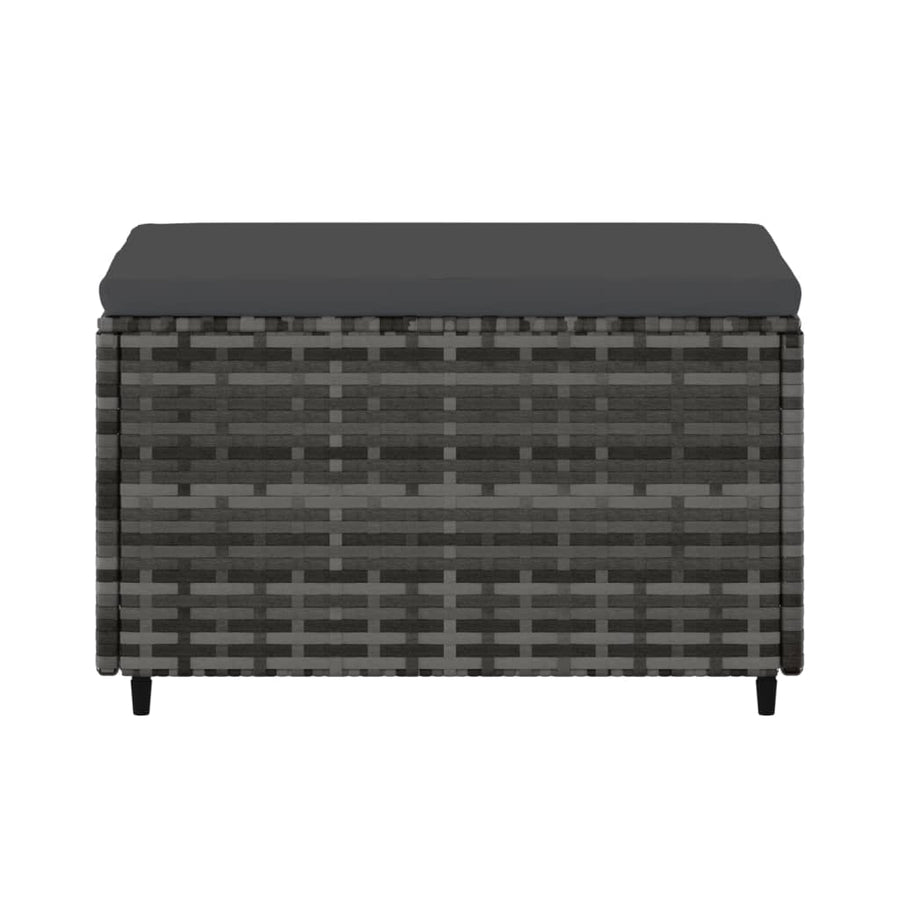 Voetensteun Met Kussen Poly Rattan 1 Grijs