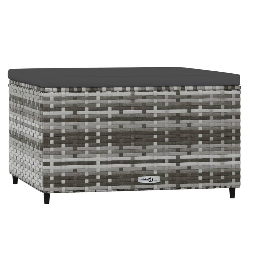 Voetensteunen Met Kussens Poly Rattan 2 Grijs