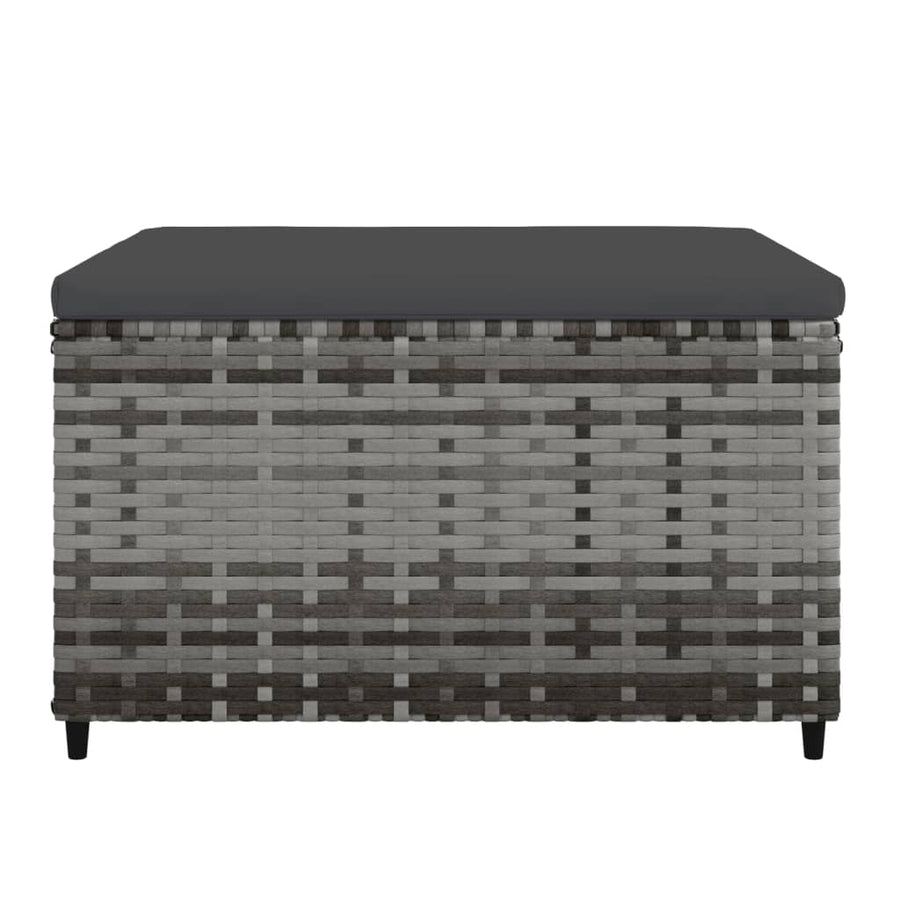 Voetensteunen Met Kussens Poly Rattan 2 Grijs