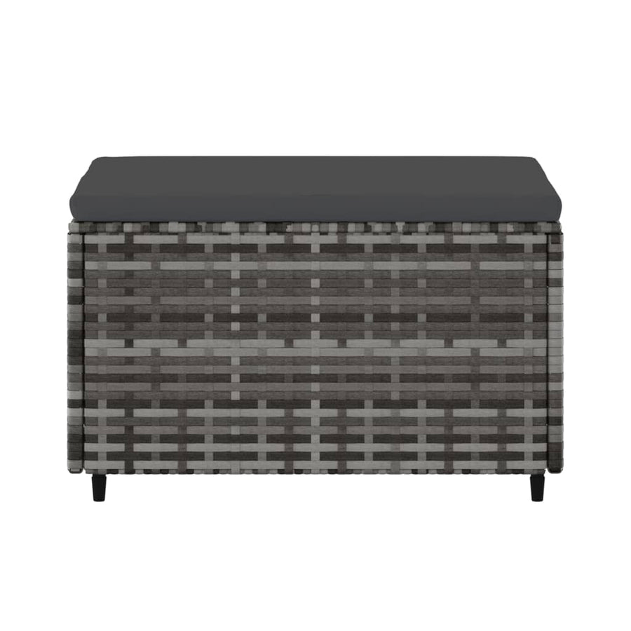 Voetensteunen Met Kussens Poly Rattan 2 Grijs
